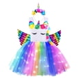 thumbnail image 1 of Vestido de tutú de unicornio brillante para niñas, vestidos de unicornios brillante para niños, vestido de princesa para fiesta de Halloween, ropa para niños, 1 of 4