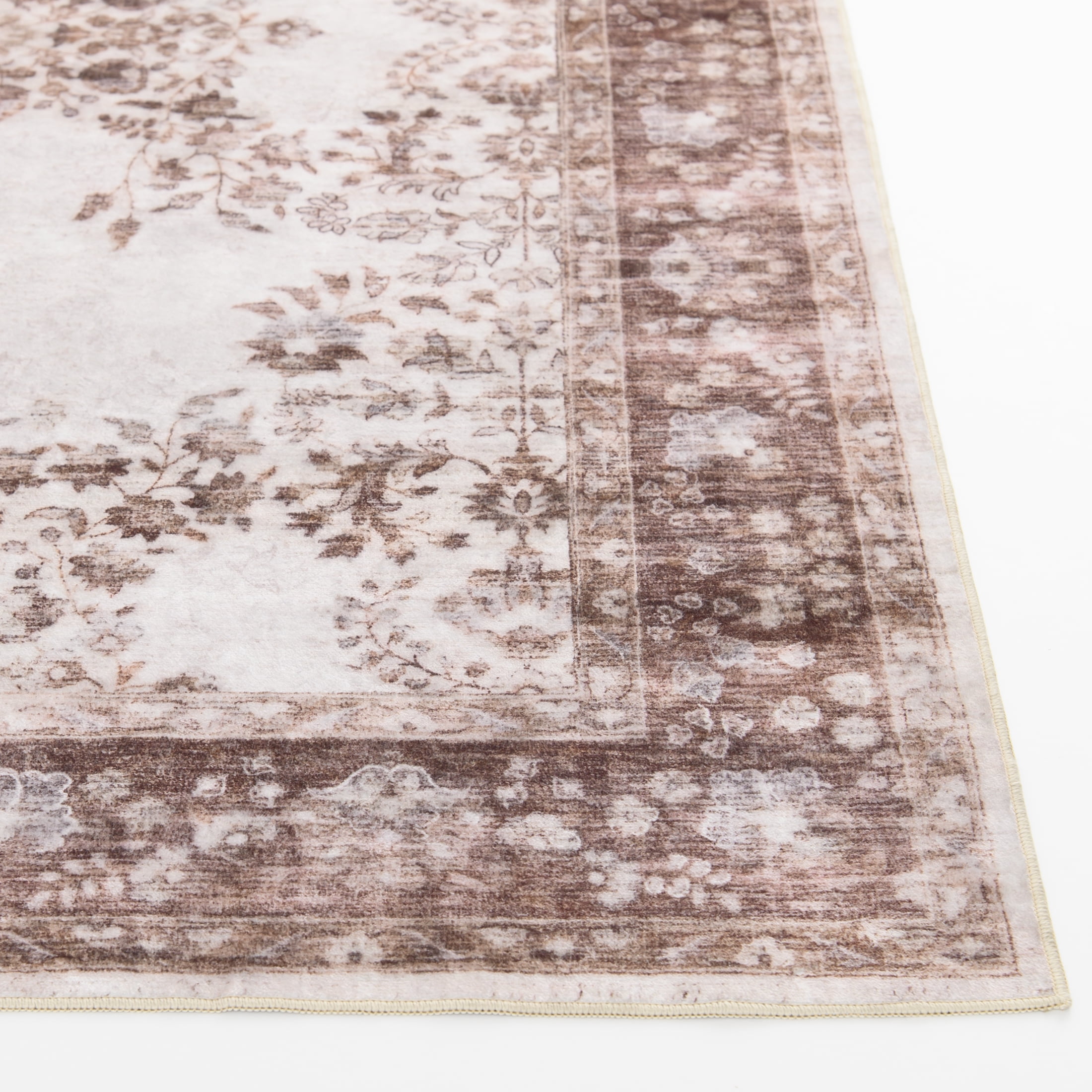Home Décor Collection Washable Brown Trellis Faux Fur Indoor Runner Rug, 20"x60"