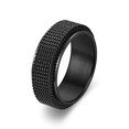 thumbnail image 1 of Simple 8mm Stainless Steel Spinner Anxiety Rings for Women Men Rotatable Mesh Chain Spinner Rings Anti Stress Weddding Jewelry Black Color 9, 1 of 6