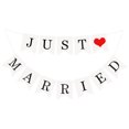 thumbnail image 1 of leyfeng Just Married Wedding Ban-ner Photo Booth Props Garland Romántico Elegante Compromiso Fiesta Decoraciones Papel de decoración, 1 of 8