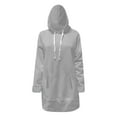 thumbnail image 4 of SRZYMJ Oversized Hoodie Dress Womens Casual Long Sleeve Split Hem Drawstring Sweatshirt Pullover with Pocket, 4 of 5