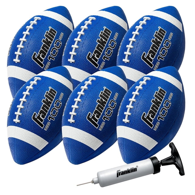 Balones de Fútbol Franklin Sports Azul Blanco Paquete de 6 con Bomba para Niños
