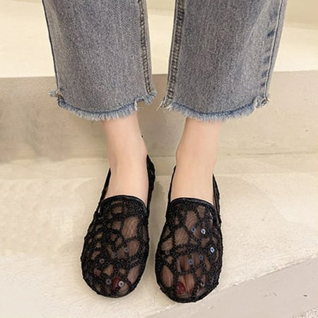 

Tangnade Winter Clearance Ladies Shoes Cloth Shoes Breathable Lightweight Soft-soled Flat Single Shoes for Women