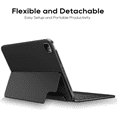 thumbnail image 4 of edaiser Stylus Pen + Detachable Keyboard Case Compatible with Apple iPad Air 11 inch (M3/M2) 2025, iPad Air (5th/4th), iPad Pro 11-inch (4th-1st) Gen, Black, 4 of 7