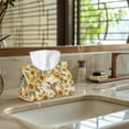thumbnail image 5 of COEQINE Tissue Box Cover Organizer PU Leather Rectangle Facial Paper Holder Paper Tissue Holder for Bedroom Dresser, Tabletop, Dinner Table, Office Desk, Hummingbird Sunflower Letter, 5 of 7