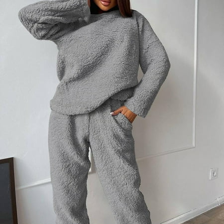 Cozyall Knitwear Pajama Sets Long Sleeve Jogger Sets 2 Piece Lounge Sets PJ Sets Sleepwear Loungewear for Women