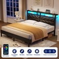 thumbnail image 3 of Greenstell King LED Bed Frame with Headboard Storage - Charging Station,Black, 3 of 8