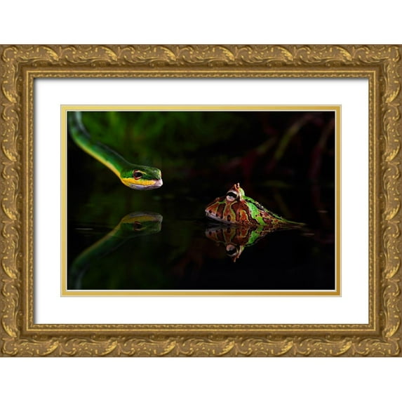 Shikhei, Courage 14x11 Gold Ornate Wood Framed with Double Matting Museum Art Print Titled - Courage