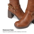 thumbnail image 4 of DREAM PAIRS Women's Platform Knee High Boots, Chunky Block Heel Boots with Square Toe, Side Zipper and Buckle Details, 4 of 8
