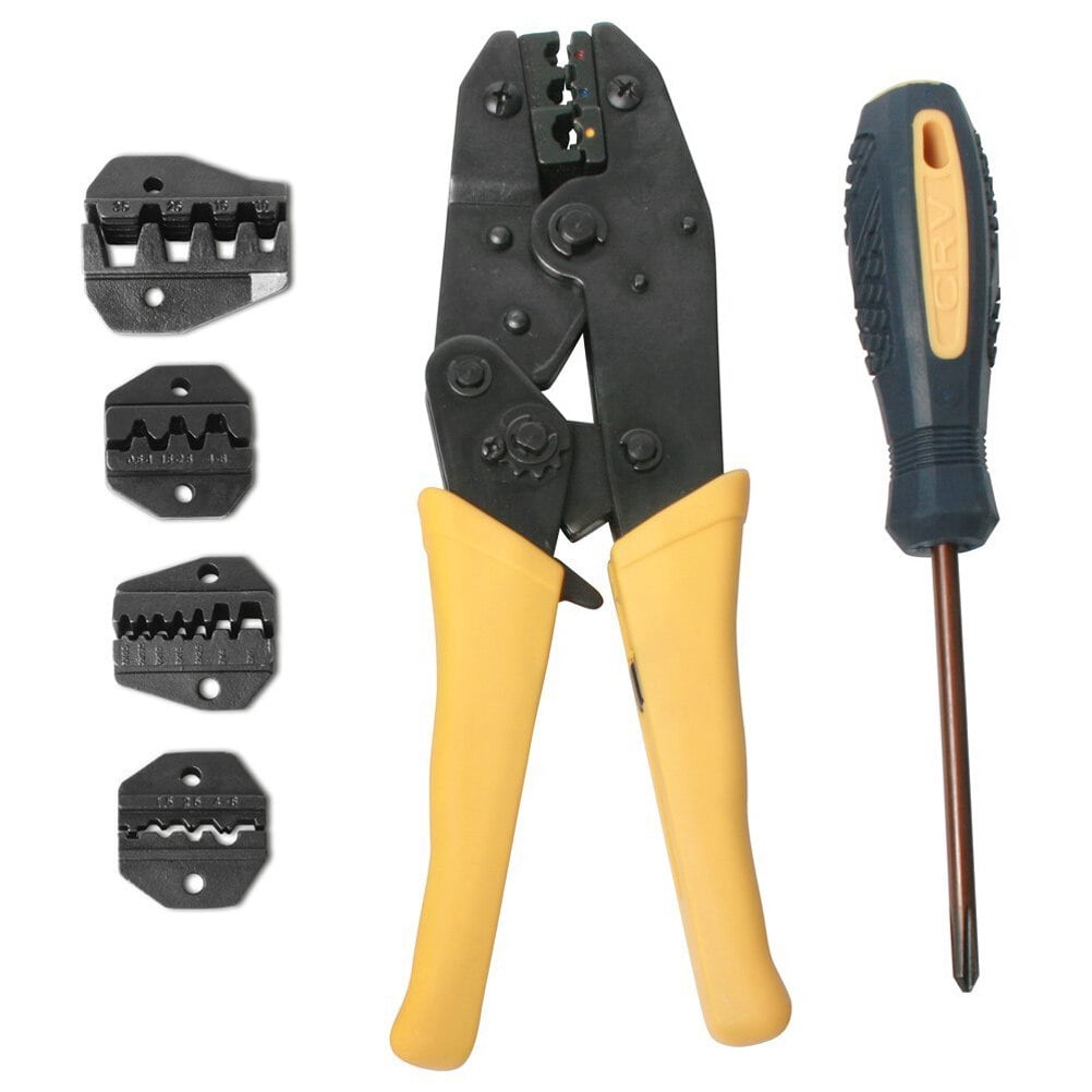 Mobutofu Crimping Pliers Set with Interchangeable Tips, Electrician Tools for Home Repairs and Projects