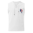 thumbnail image 3 of Baqcunre Tank Tops Men Male Tops Sports Sleeveless Top Cotton Vest Painting Fitness Muscle Tank Top Linen Shirts For Men Tops For Men White 3XL, 3 of 4