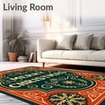 thumbnail image 2 of ODIKA 2'x3' Machine Washable Non-Slip Area Rug, Festive Typography with Elegant Swirls and Snowflake Embellishments High Traffic Rug with Pad, Red, 625439, 2 of 8