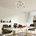 thumbnail image 4 of LNC 6-Light Modern Matte Gold and Globe Clear Glass Semi Flush-Mount For Living Room and Dining Room, 4 of 13