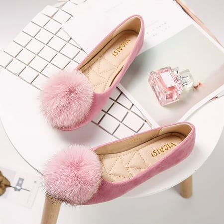 

TOWED22 Flat Shoes For Women Sandals Slip On Pumps Flat Pointed Toe Sparkle Pearl Cute Fashion Casual Summer Wedge Sandalias Pink