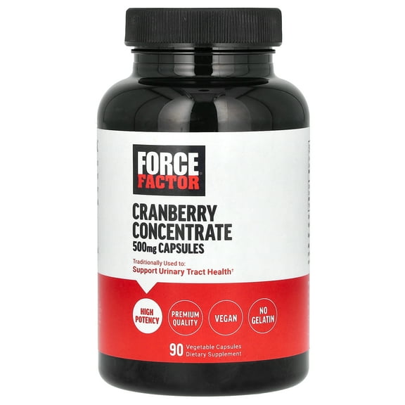 Force Factor Cranberry Concentrate, 500 mg, 90 Vegetable Capsules