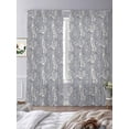 thumbnail image 3 of Paisley Sheer Curtains 84 Inch Length 2 Panels Set Window Treatments, Vintage Mediterranean Abstract Texture Gray Blue Rod Pocket Semi Curtains for Living Room/Bedroom/Kitchen Décor, 104"W x 84"L, 3 of 7