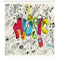 thumbnail image 3 of Ambesonne Music Shower Curtain, Pop Art Doodle Style Art, 69"Wx75"L, Multicolor, 3 of 3