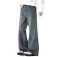 thumbnail image 1 of Jeans Coupe Décontractée avec Drapé Fluide et Évasé Subtil pour un Port Quotidien Moderne Confortable à Travers les Saisons, 1 of 8