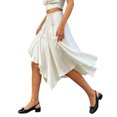 thumbnail image 3 of Wxolcjlv Women's Asymmetrical Wrap Midi Skirt Side Tie Waist Irregular Hem Flared Skirts, 3 of 9