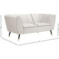 thumbnail image 4 of Meridian Furniture Beaumont Cream Velvet Loveseat, 4 of 5