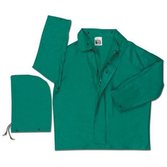 Green Dominator .42 mm Polyester And PVC 2-Piece Jacket With Detachable Hood