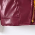 thumbnail image 4 of CHEEREAM Toddler Baby Girls Motorcycle Faux Leather Jackets Coat Solid Color Winter Outwear for 2-6 Y, 4 of 4