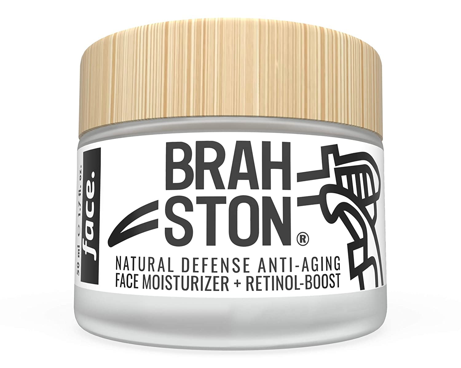 BRAHSTON | NATURAL DEFENSE ANTI-AGING FACE MOISTURIZER + RETINOL-BOOST | 98% Natural | Strong + Effective | Creamy, Hydrating, Nourishing, Fast-Absorbing Daily Face Lotion | 1.7 Fl. Oz