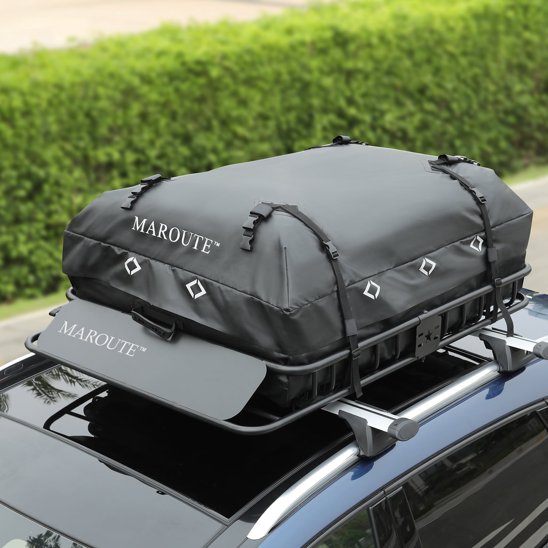 Mekek Heavy Duty Rooftop Cargo Carrier Rack 200 lbs, Steel Black, 51 x 36 Inch