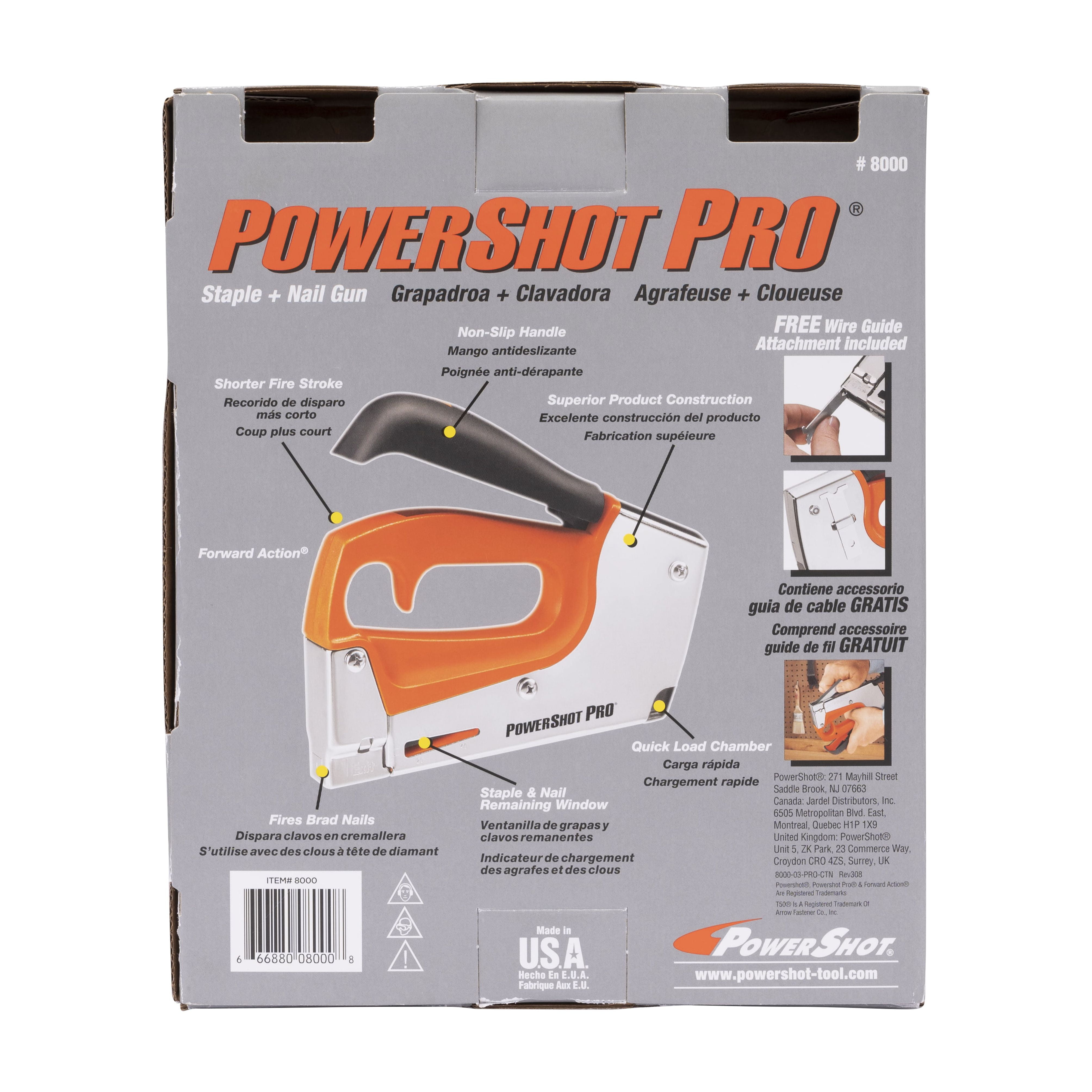 Arrow PowerShot 8000 Pro Forward Action Heavy Duty Staple Gun and Nailer