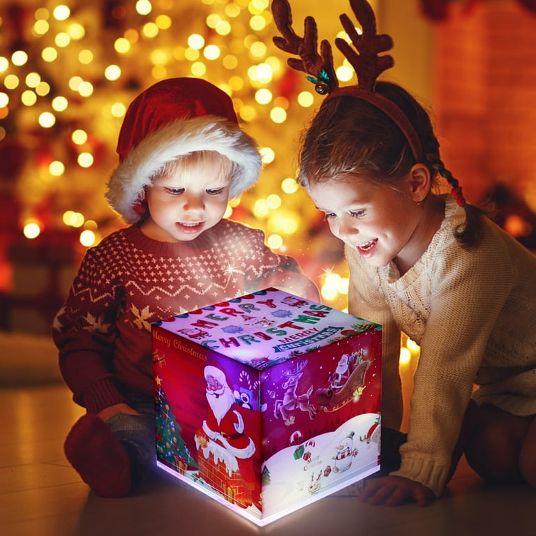 Lighted Gift Boxes Christmas Light Up Present Box Battery Operated