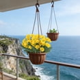 thumbnail image 4 of 5 Bundles Artificial Mums for Outdoors, Realistic Fake Mums Faux Silk Daisy, UV Resistant No Fade Faux Mums for Home Patio Porch Garden Yard Decor, Fall Flowers, Outdoor Fall Decor, 4 of 9