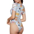 thumbnail image 2 of Fotbe Party Shark Cute Body de Mujer con Cuello Redondo y Mangas Cortas, Sin Mangas Ajustado, Suave, Cómodo y Básico-Small, 2 of 7