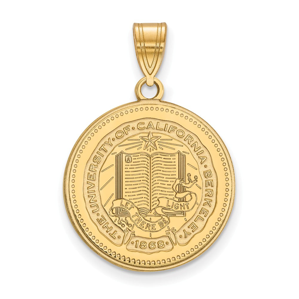 25mm x 12mm 925 Sterling Silver Yellow Gold-Plated Official University of Cincinnati Large Crest 