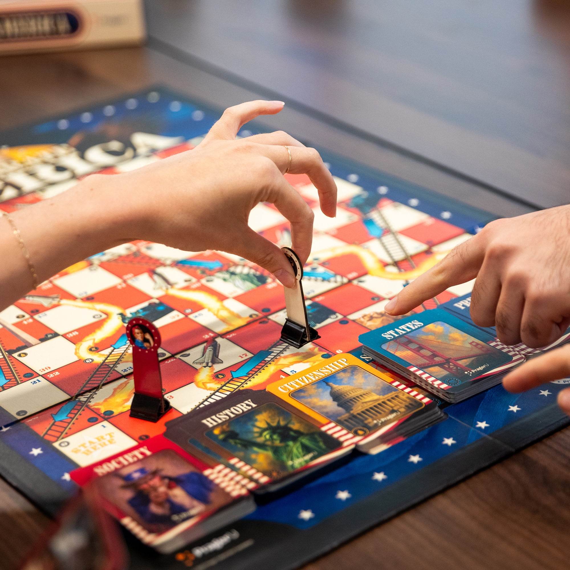 PragerU: Celebrate America - Race to the White House Board Game, USA Trivia Game, America’s 250th Anniversary Edition, Families & Kids 8+, 2+ Players