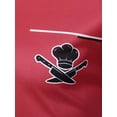 thumbnail image 3 of Oyolan Men Chef Print Contrast Color Restaurant Kitchen Chef Shirt Costume Round Neck Short Sleeve Tee Top Burgundy XL, 3 of 6