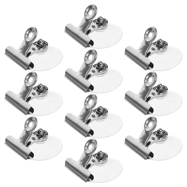 ColoMX 10 Uds Clips de ventosa abrazaderas de fijación ventosas resistentes ventosas reutilizables Clips de Metal para ventanas de vidrio refrigerador azulejo