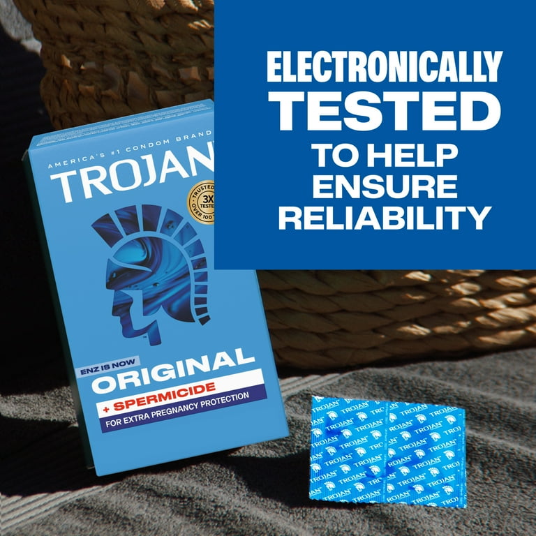 Trojan Original Plus Spermicide Latex Lubricated Condoms for Men, 12 Count  HSA/FSA Eligible - Walmart.com