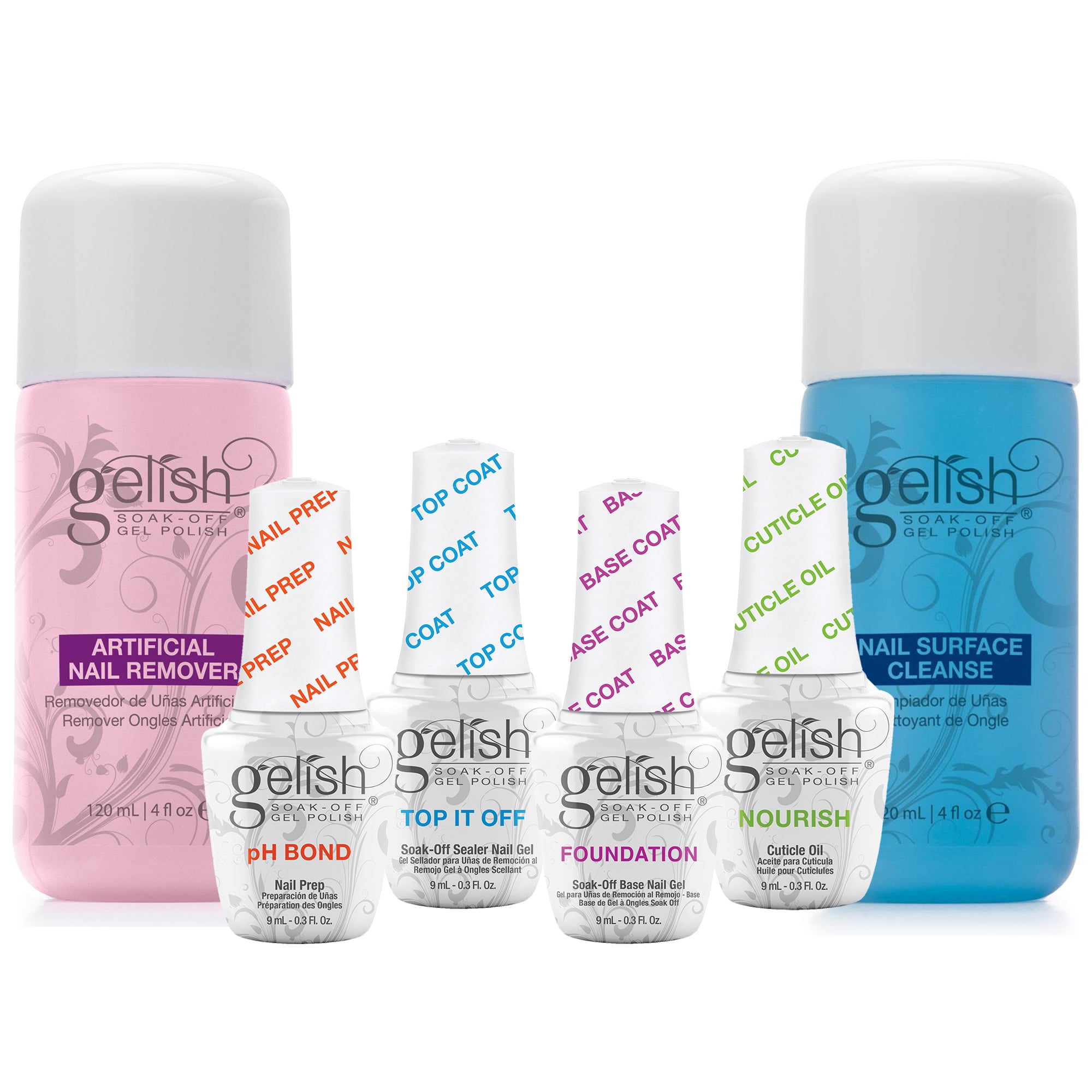 Gelish SoakOff Gel Nail Polish Basix Care Kit with Remover & Cleanser
