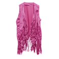thumbnail image 4 of Yigetop Women's Fringe Jacket Sleeveless Western Vest 60S 70S Vintage Style Lightweight Casual Outerwear for Everyday Wear Hot Pink M, 4 of 4