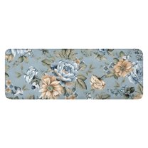 Pioneer Flower Floral Print Pattern Kitchen Rug Mat,Kitchen Runner Rugs Non Skid Washable,Decorative Kitchen Floor Mats for Kitchen,Sink,Laundry,17"x47.2"