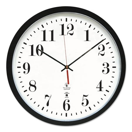 Black Atomic Contemporary Clock, 16.5 Overall Diameter, Black Case, 1 Aa (sold Separately) | Bundle of 2 Each