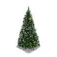 thumbnail image 4 of Sunrise Artificial 5\' Snow Tipped Christmas Tree with Pine Cones and Steel Stand -Unlit (5\' with 446 Tips and 23 pinecones), 4 of 12