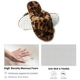 thumbnail image 3 of NineCiFun Women's Fuzzy Slippers Slip on Cross Band Slippers Memory Foam House Slippers Open Toe Sandals for Outdoor Indoor，Leopard，Size 9-10US, 3 of 9