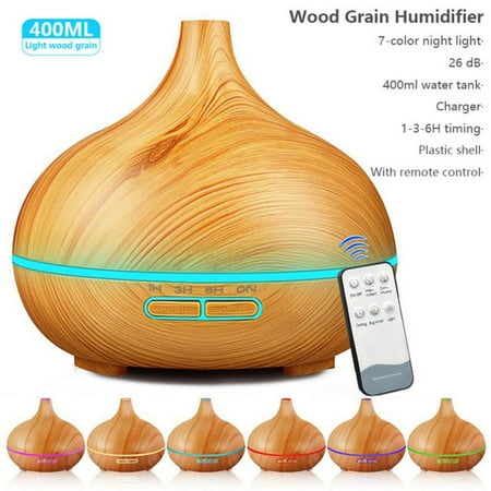 

400ML USB Electric Humidifier Essential Aroma Oil Diffuser Ultrasonic Xaomi Wood Grain Air Humidifier USB Mist Maker LED Light