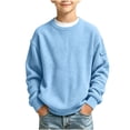 thumbnail image 2 of Kezqiaxn Teen Boy Clothes Long Sleeve Crewneck Sweatshirt with Pocket Fall Fashion Basic Pullover Tops School Kids Clothes Size 5-16, 2 of 6