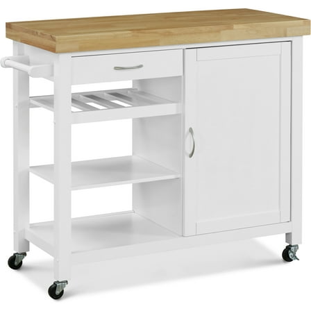 ClickDecor Denver Kitchen Cart White