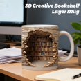 thumbnail image 2 of 3D Bookshelf Mug, Creative 3D Bookshelf Coffee Mug, 3D Visual Effcet Library Shelf Cup, 3D Mugs for Book Lovers, 3D Space Design Multi-purpose Ceramic Mug, Gifts for Readers Book Lovers, 2 of 8
