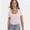 White, variant on Women's Scoop Neck Short Sleeve T Shirt Slim Fit Sexy Tops