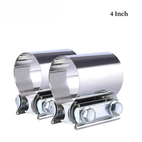 YIUIY 2PCS 4" Inch Stainless Steel Butt Joint Band Exhaust Clamp Sleeve Coupler T304