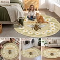 thumbnail image 5 of Bees Round Area Rug 7Ft Washable Circle Rugs for Dorm Laundry Room, Daisy Flowers Spring Summer Honey Floral Leaf Plant Non-Slip Carpet Floor Mats Indoor Outdoor Carpet Runner Aesthetic Home Decor, 5 of 8